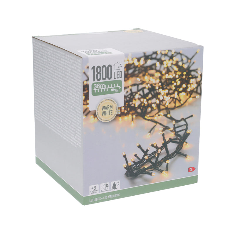 Snake lyskæde 1800 LED varm hvid 36+3 meter