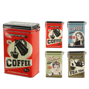 Kaffedåse i metal med patentlukning- Vi kan ikke garantere hvilken variant der afsendes.