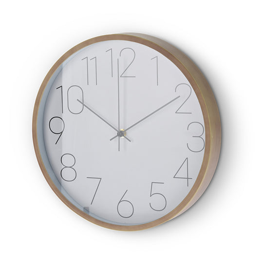 Vægur træ-look hvid urskive Ø30 cm