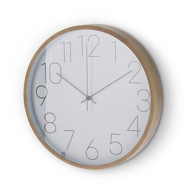 Vægur træ-look hvid urskive Ø30 cm