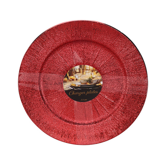 Dækketallerken sæt rød 4 stk. Ø33 cm