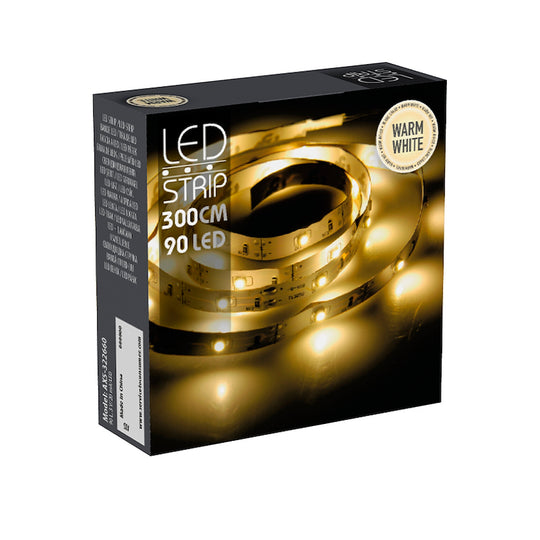 LED lysbånd varm hvid 3 meter