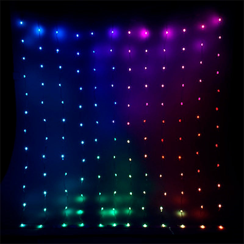 Lysforhæng digital RGB 400 LED farvet 200x200 cm