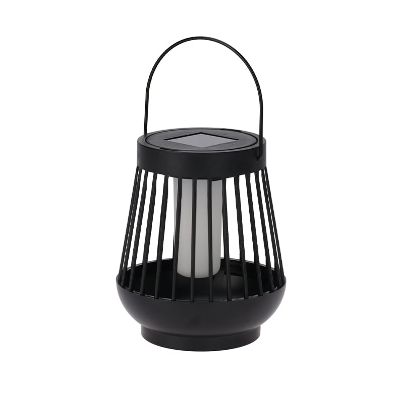 Solcelle lanterne sort ø13xh15 cm