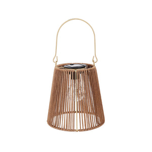 Solcelle lampe med håndtag brun H21 cm