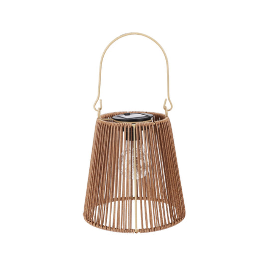 Solcelle lampe med håndtag brun H21 cm