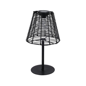 Solcelle bordlampe sort H33 cm