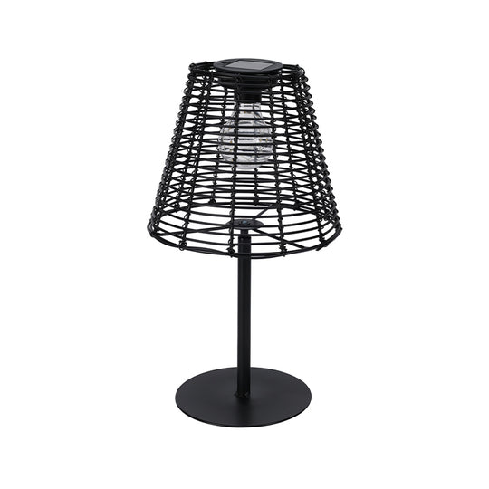 Solcelle bordlampe sort H33 cm