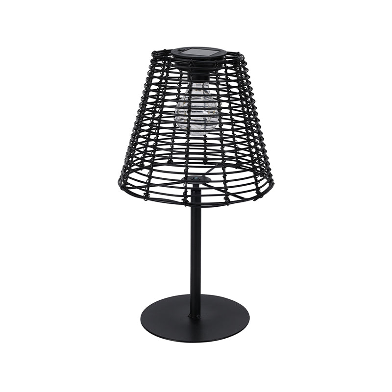 Solcelle bordlampe sort H33 cm