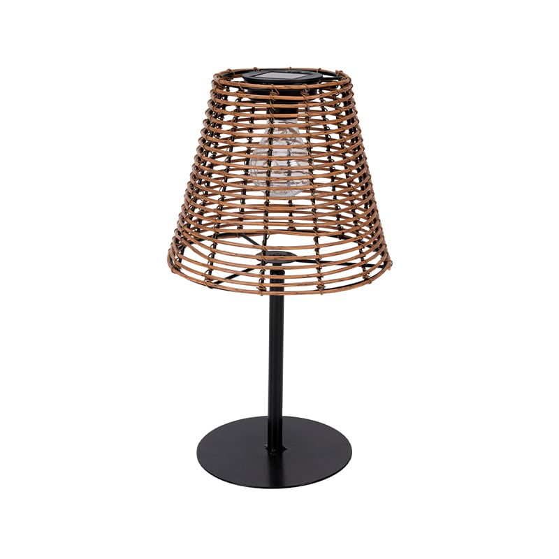 Bordlampe med solceller brun H33 cm