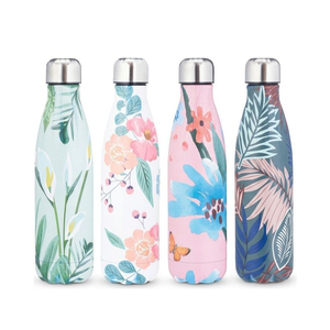 1 stk. Termoflaske - 4 assorterede design 0,5 liter - vi kan ikke garantere hvilken farve der afsendes