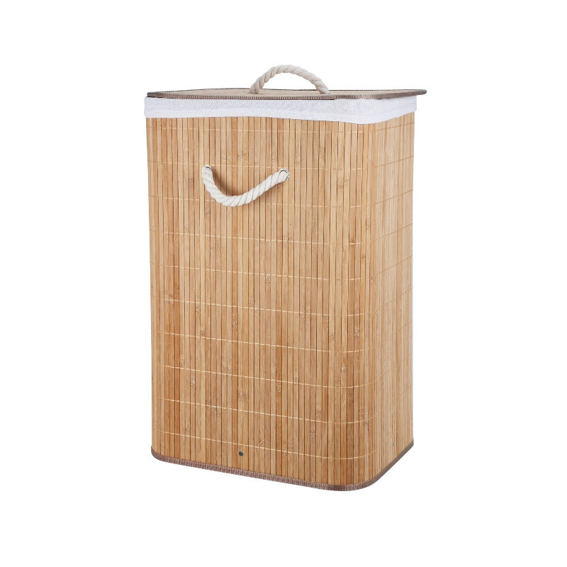 Vasketøjskurv foldbar bambus 40x30x60 cm