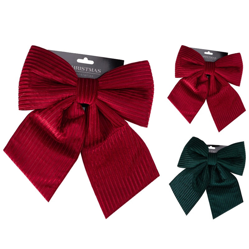 Julesløjfe velour assorteret rød/grøn 25x30 cm - vi kan ikke garantere hvilken model der afsendes