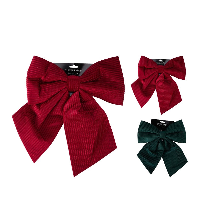 Julesløjfe velour assorteret rød/grøn 35x40 cm - vi kan ikke garantere hvilken model der afsendes
