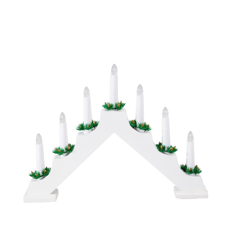 Adventsstage 7 LED hvid 39x29 cm