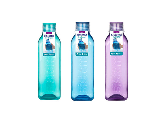 Drikkeflaske Sistema Square 1,0 ltr. Assorteret farver