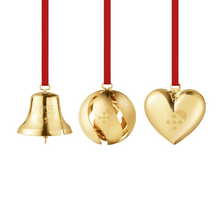 Georg Jensen 2025 Juleornament 3 stk. Forgyldt