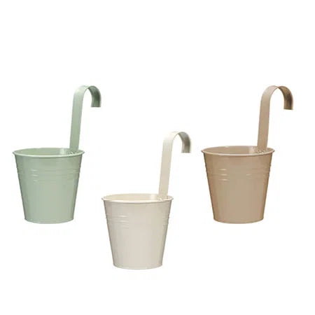 Blomsterpotte i metal m/krog