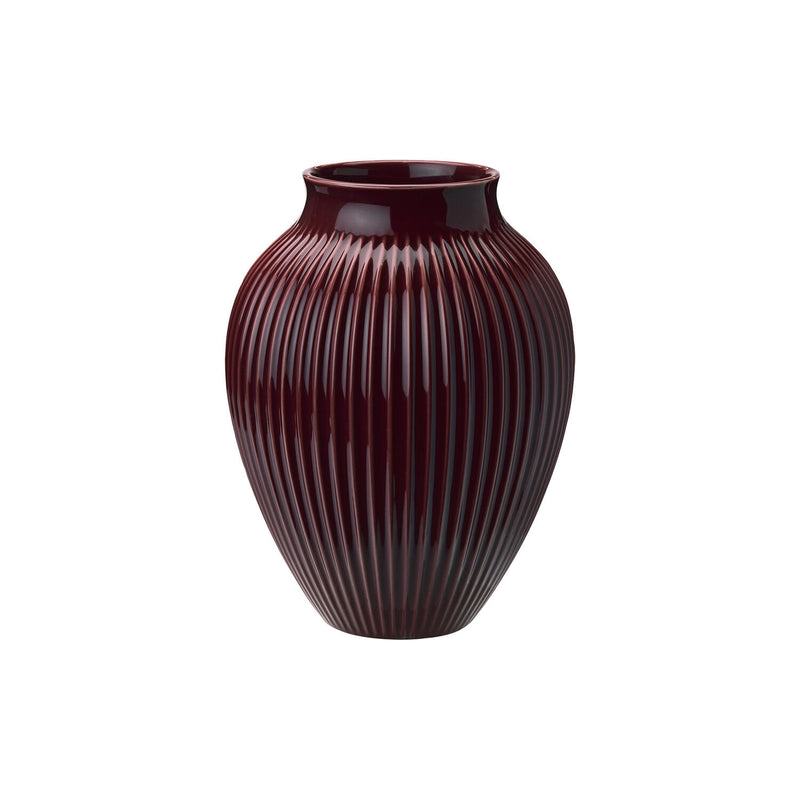 Knabstrup Keramik Vase Ripple, Berry - H 27 cm