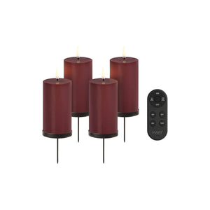 Uyuni LED Advent Pillar Gavesæt Wine Red – 4 stk.
