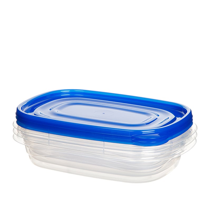 Sistema TakeAlongs opbevaringsboks klar/kongeblå 3 stk 950 ml