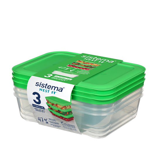 Sistema Nest It Meal Prep opbevaringsbokse 3 stk. 1 liter