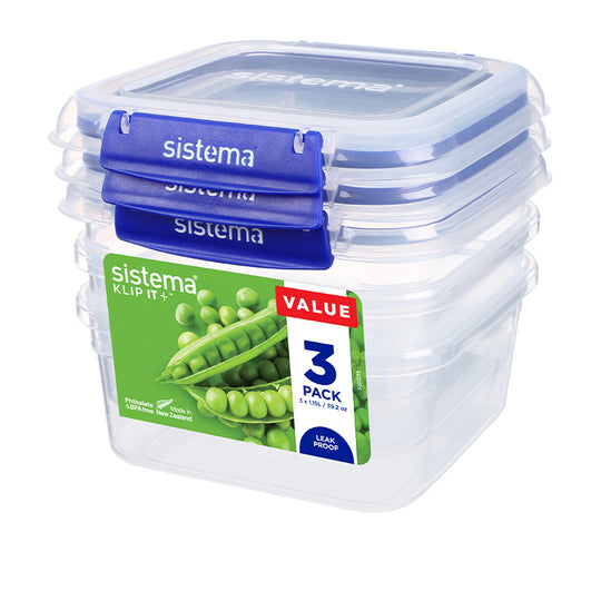 Sistema Square Klip It Plus 3 stk. 1,15 liter