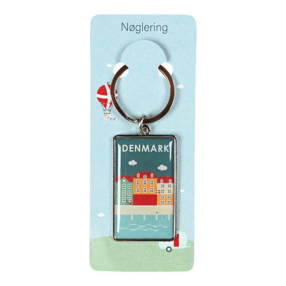 Nøglering med farverige huse – Danmark