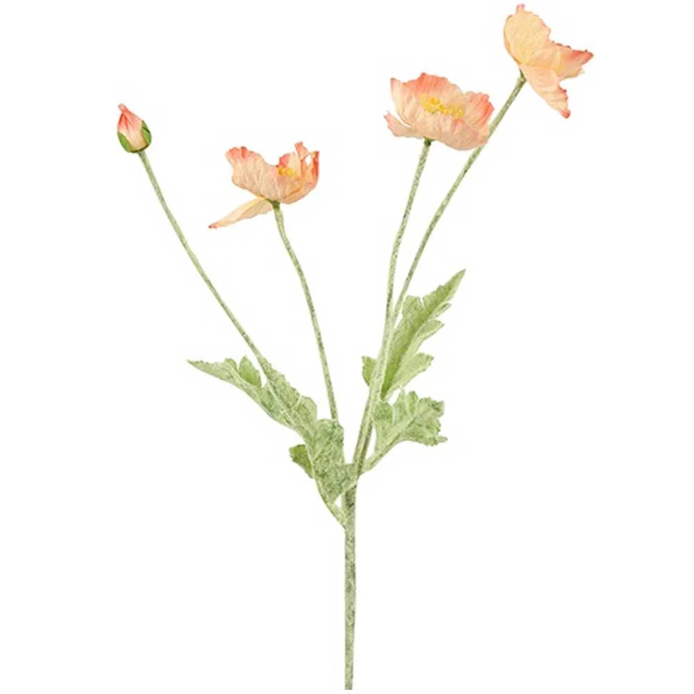 Kunstig Valmue Abrikos H61 cm