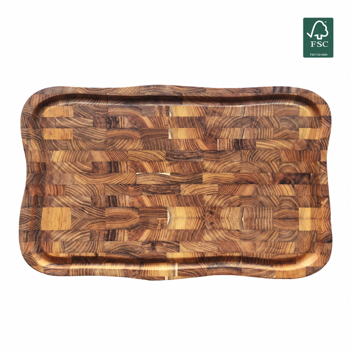 RAW Teak skærebræt med saftrille 55 x 35 cm
