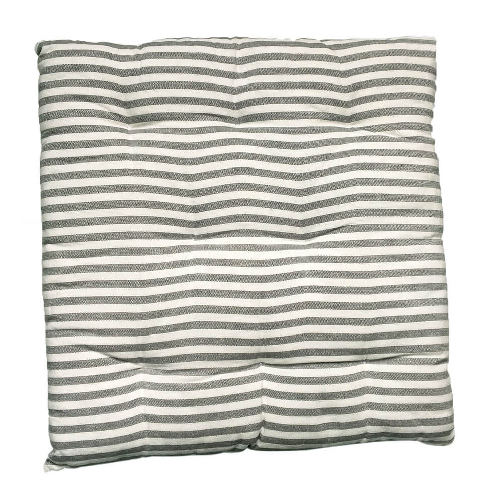 Futonpude Stribet 40x40 - Grå/Hvid