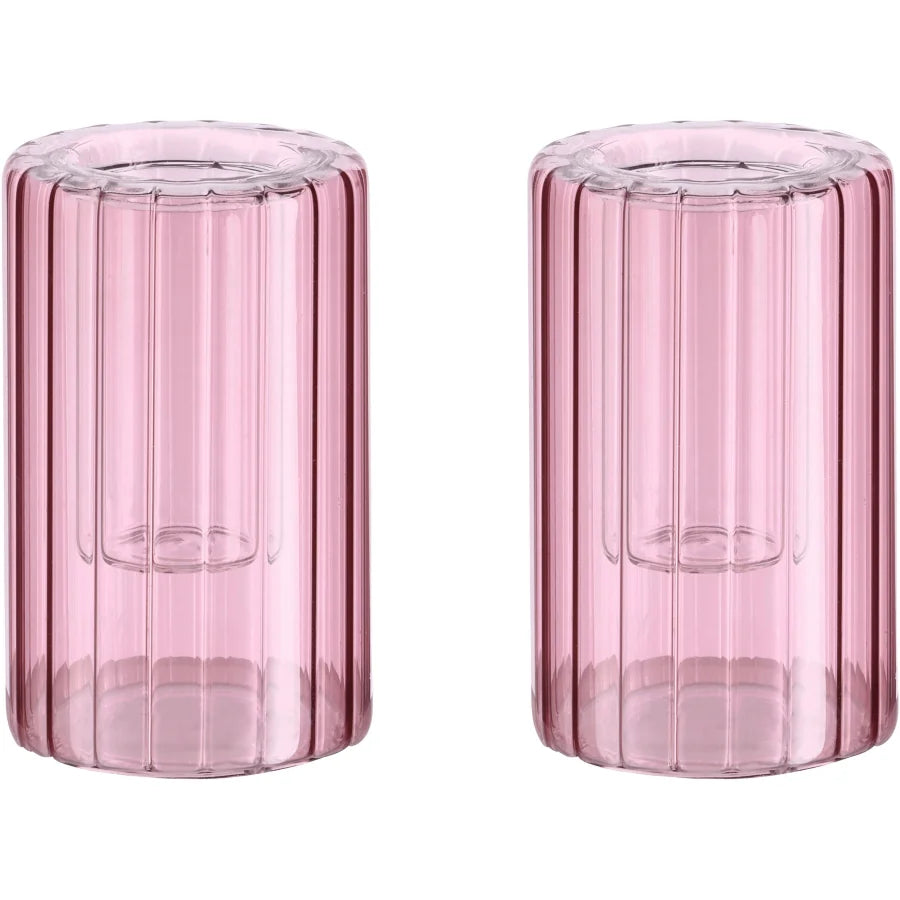 Moods & More Lima Lysestage 2 stk. H7,5 cm, Vintage Rose