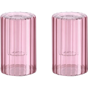 Moods & More Lima Lysestage 2 stk. H7,5 cm, Vintage Rose
