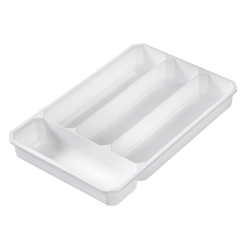 Bestikbakke 4 Rum - Hvid Plast