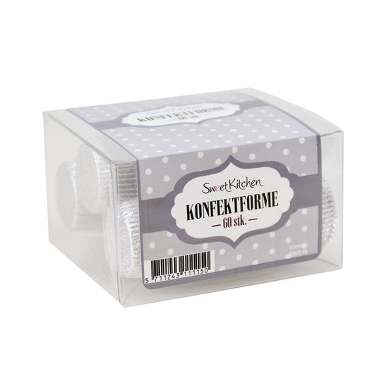 Aluminium Konfektforme i sølv 60 ctk.