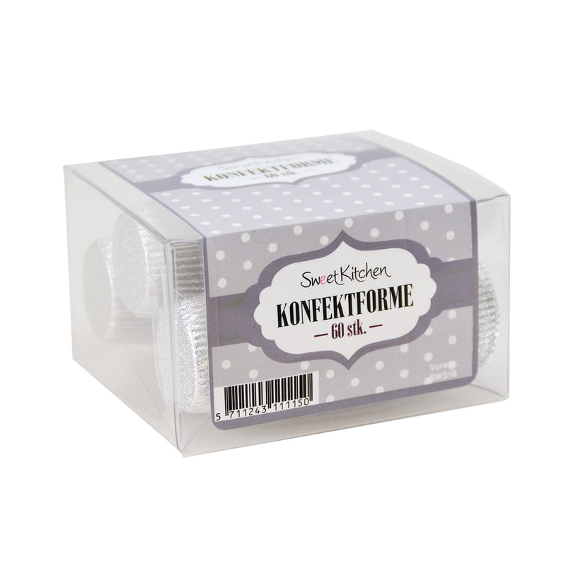 Aluminium Konfektforme i sølv 60 ctk.