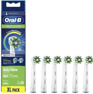 Oral B - Cross Action Tandbørstehoveder hvid 5+1 XL pakke