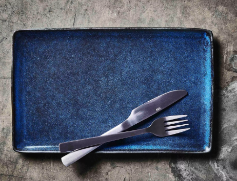 RAW Rektangulær tallerken 31,5x20cm, Midnight blue