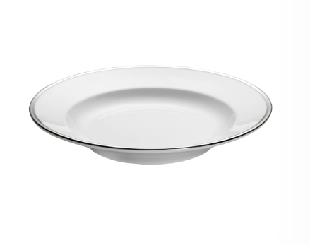 Pillivuyt Bistro Dyb tallerken 23cm hvid/sølv