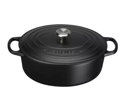 Le Creuset Støbejernsgryde Oval - Mat sort 27cm