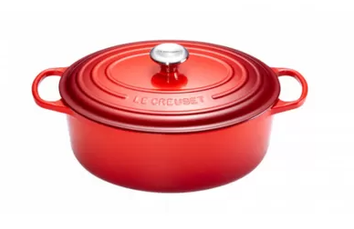 Le Creuset Støbejernsgryde Oval - Cerise 27 cm