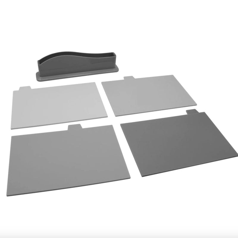 Skærebrætssæt med holder – 4 stk.