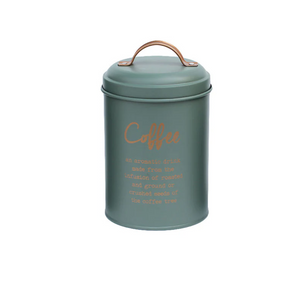 Kaffedåse grøn med guldskrift