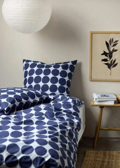 Södahl Sengetøj 140x200 Bubbles Linen Blue