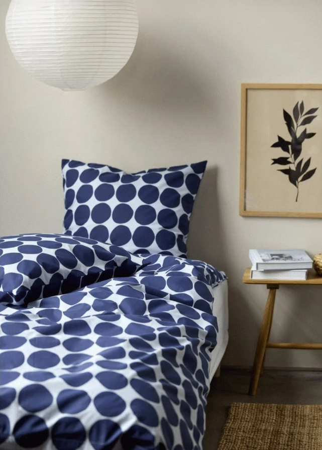 Södahl Sengetøj 140x200 Bubbles Linen Blue