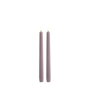 Uyuni LED stagelys 2 stk. Ø2,3 x H25 cm - Lys Lavender