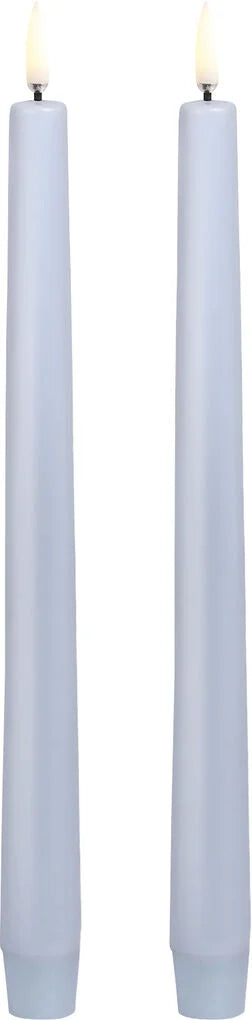 Uyuni LED stagelys 2 stk. Ø2,3 x H25 cm - Skye Blue