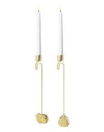 Georg Jensen Lysholdere 2023, mus og grankogle - Forgyldt