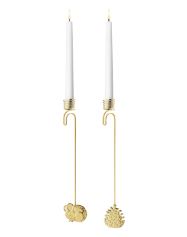 Georg Jensen Lysholdere 2023, mus og grankogle - Forgyldt