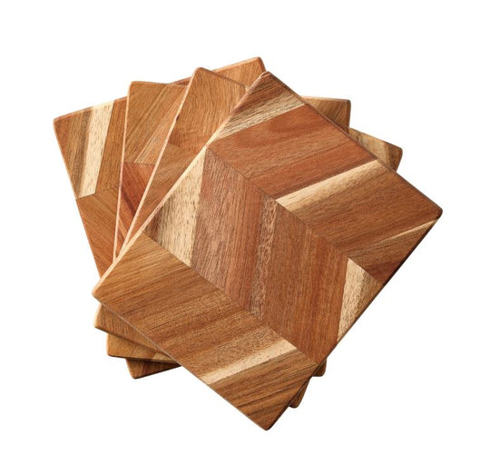 Smørebræt 4 stk. 12 x 5 cm Akacietræ